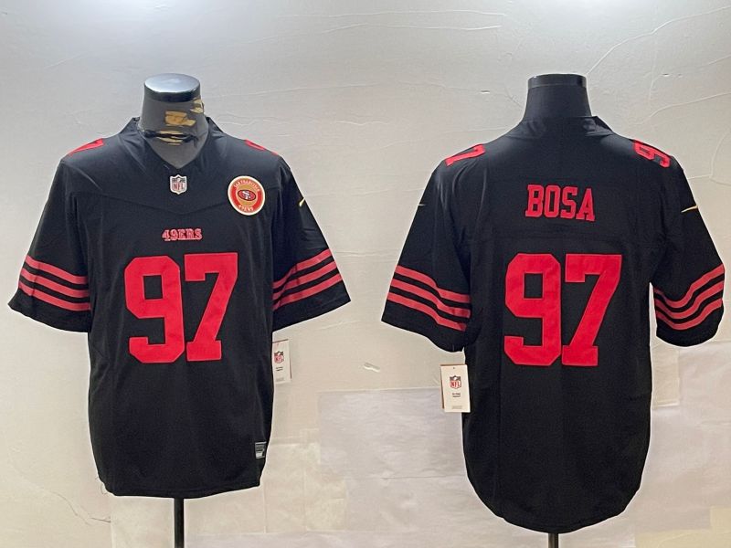 Men San Francisco 49ers #97 Bosa Black three generations 2024 Nike Limited NFL Jersey style 5